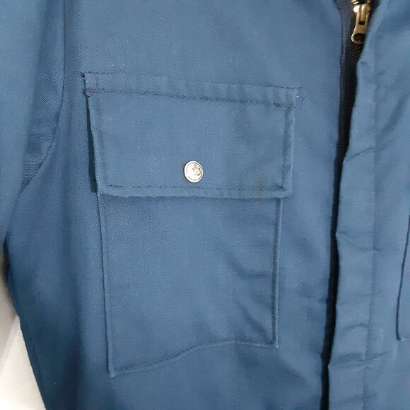 Vintage 70s Walls Blizzard Pruf Coveralls Blue Boilersuit Jumpsuit Zip Leg Men M - Picture 5 of 15